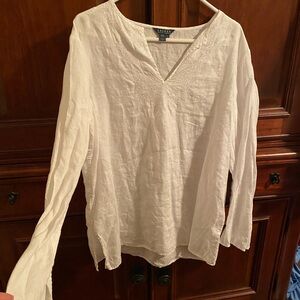 Ralph Lauren Women's White Linen Blouse